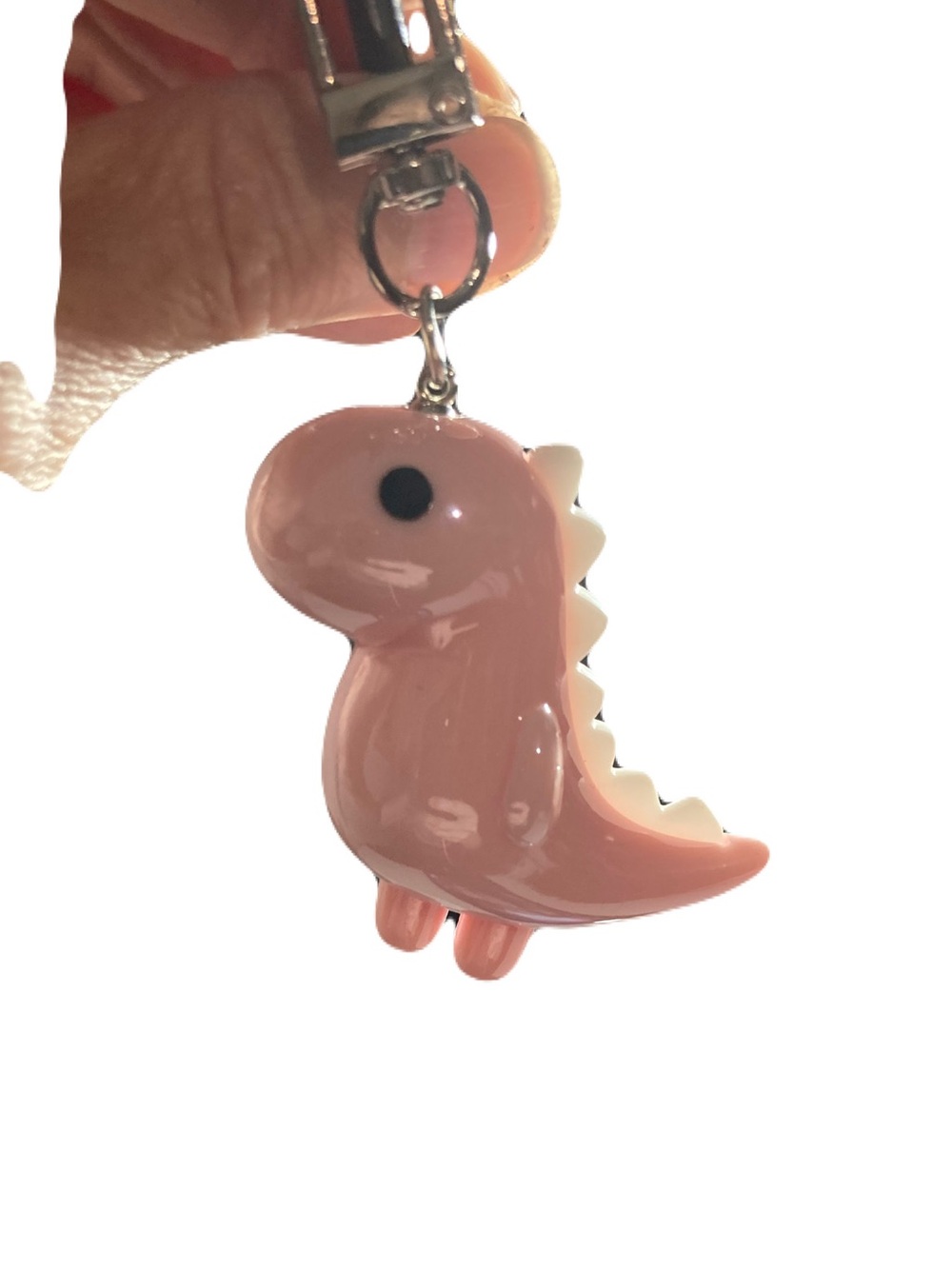 Pink Cartoon Dinosaur Bag Charm/Keychain NWOT